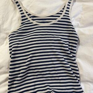 Brandy melville navy and white striped ribbed tank